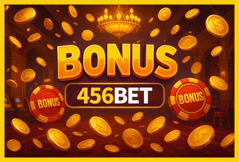 Imagem promovendo bônus 456BET com recompensas imperdíveis.